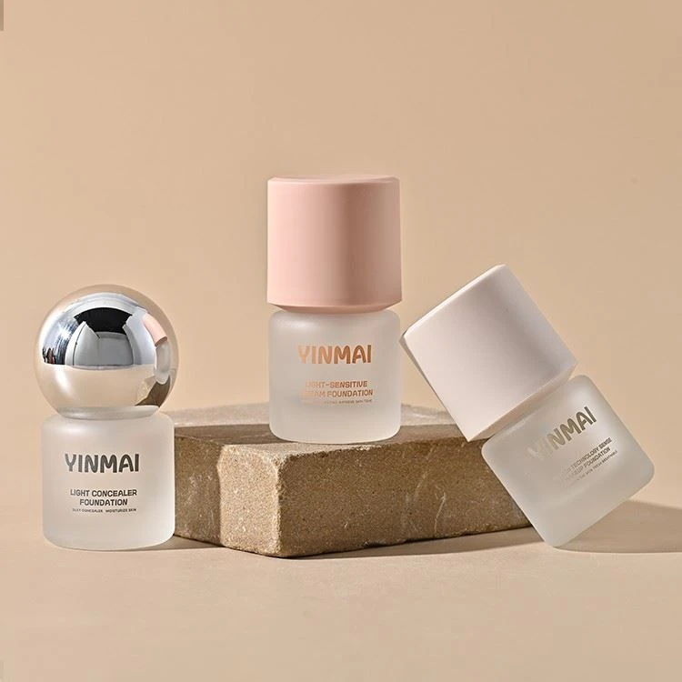 15ml round glass liquid foundation bottle